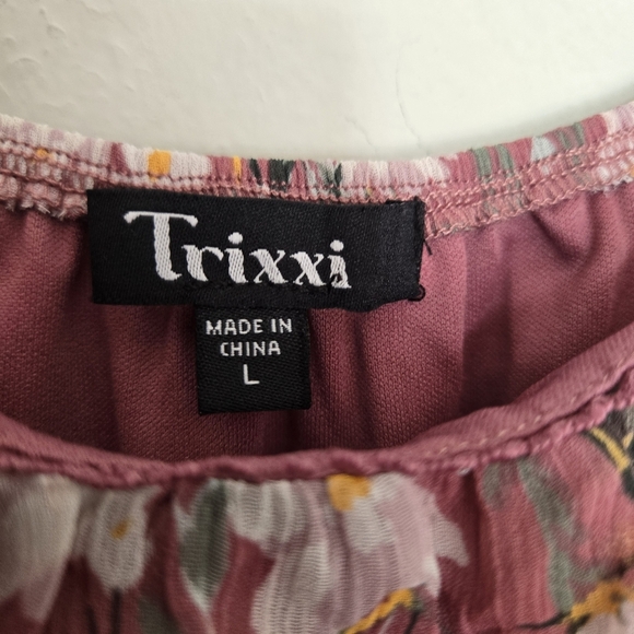 Trixxi Floral‎ A-line Mini Dress Women's L Fairycore Feminine Whimsical Coquette - Picture 10 of 16